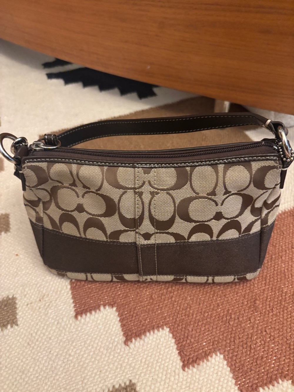 Coach Tan and Brown Mini Bag EUC - Picture 9 of 13